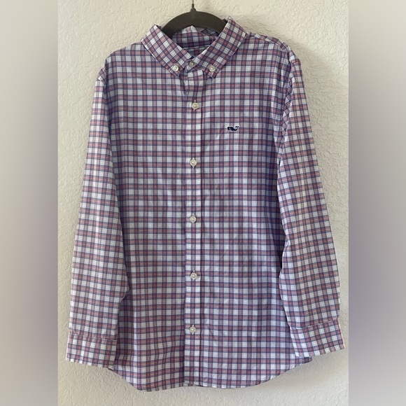 NWOT Vineyard vines Boys Performance Button Up Shirt Size 7 - Picture 1 of 4